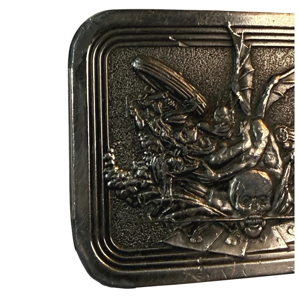 Vintage Baron Buckles Gargoyle‎ Skull Belt Buckle Made USA Gothic Fantasy Biker